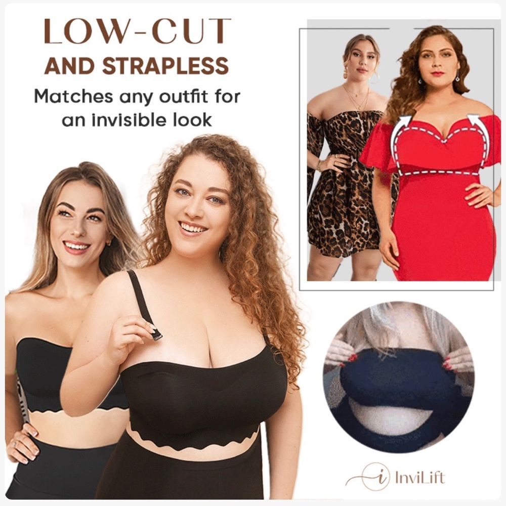 InviLift - Plus size Sexy Strapless Invisible Push Up - 4XL
